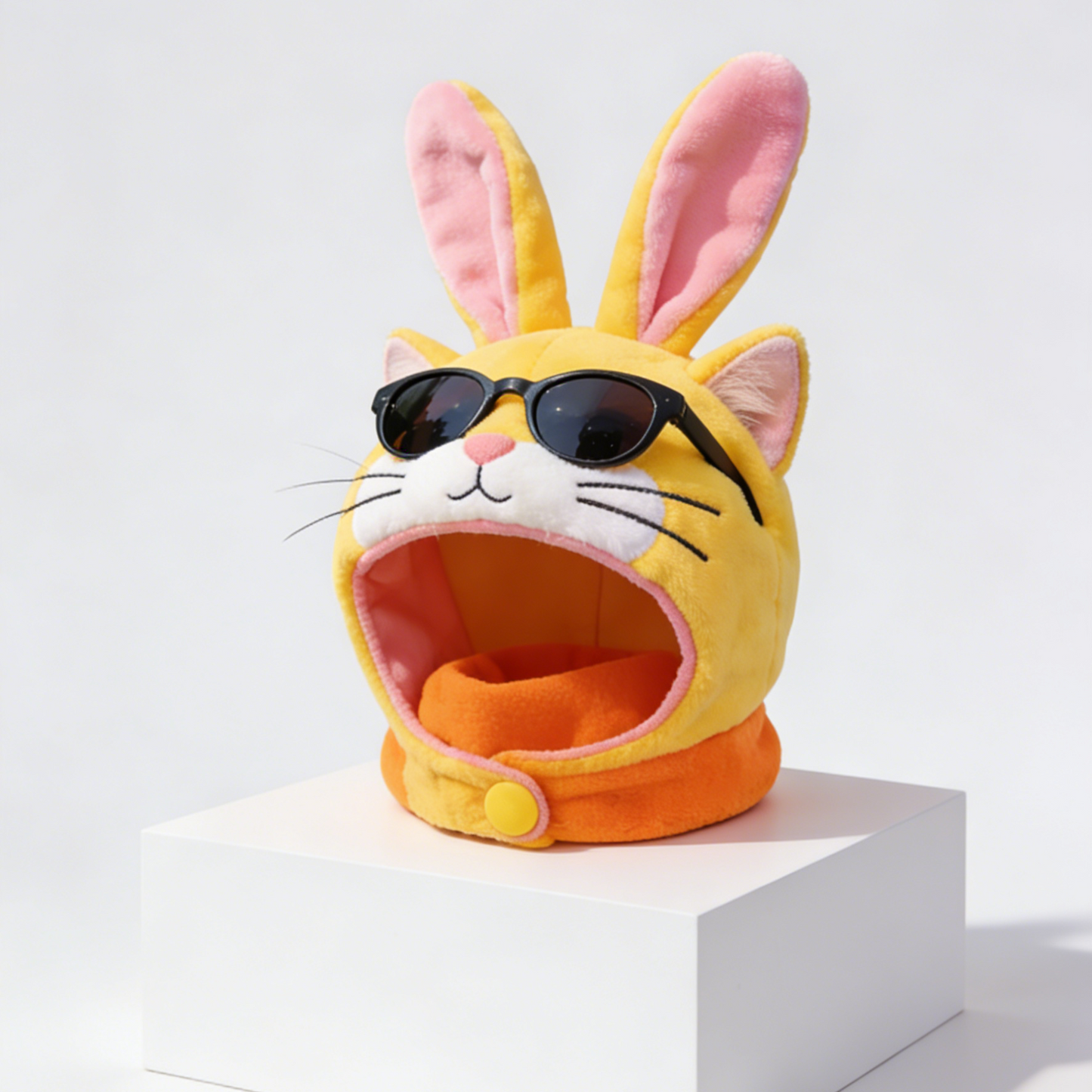 Easter Bunny Cat Hat | Cute Yellow Bunny Ears Pet Costume for Cats & Small Dogs